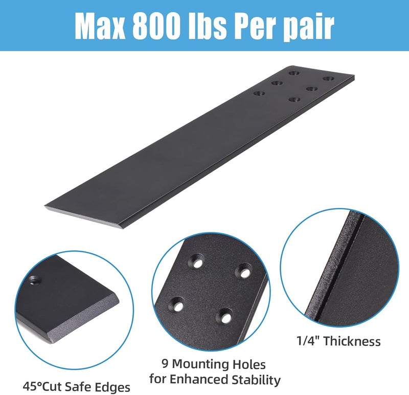 WEKIS 16 Inch Countertop Support Bracket, 3 Pack Solid Iron Steel Heavy Duty Hidden Floating L Shelf Brackets1/4 Inch Thick, Shelving Support Metal Hardware for Mantel Granite Countertop - Image 2